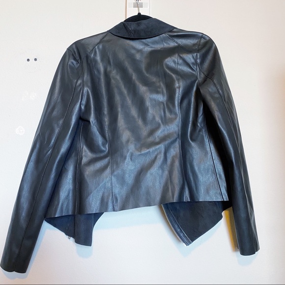 BLANKNYC Faux Leather Drape Front Jacket - Picture 3 of 4
